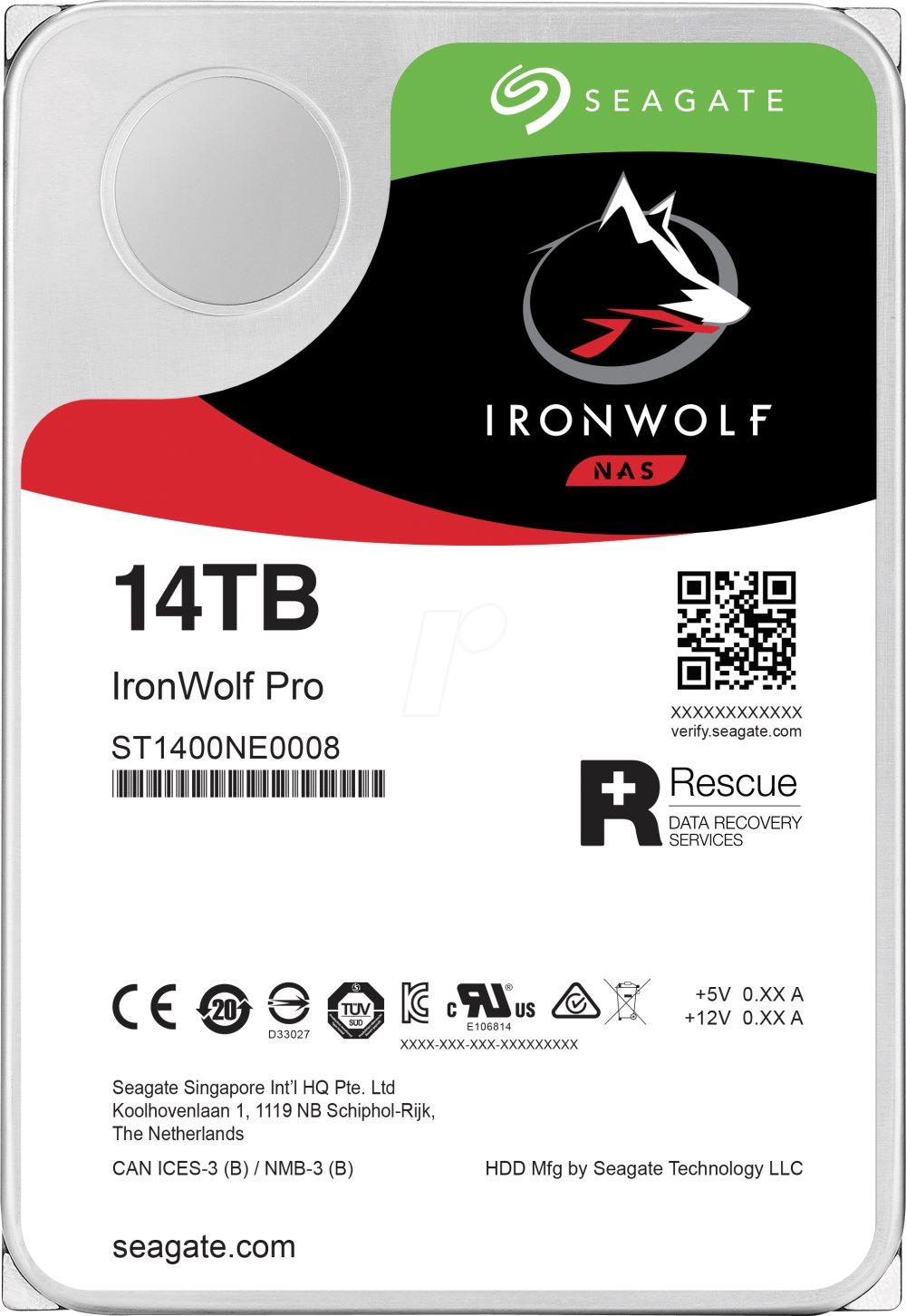 SEAGATE 14TB IRONWOLF PRO 3.5" HDD