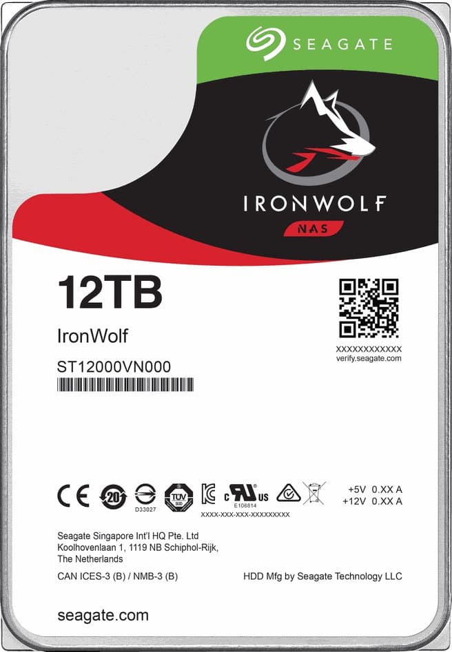 SEAGATE 12TB IRONWOLF 3.5" HDD