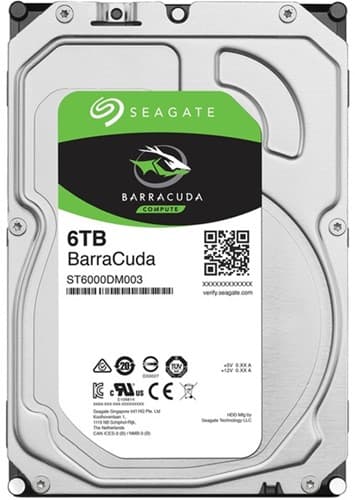 SEAGATE 6TB BARRACUDA 3.5" HDD SATA 3.0 5400RPM 256MB CACHE