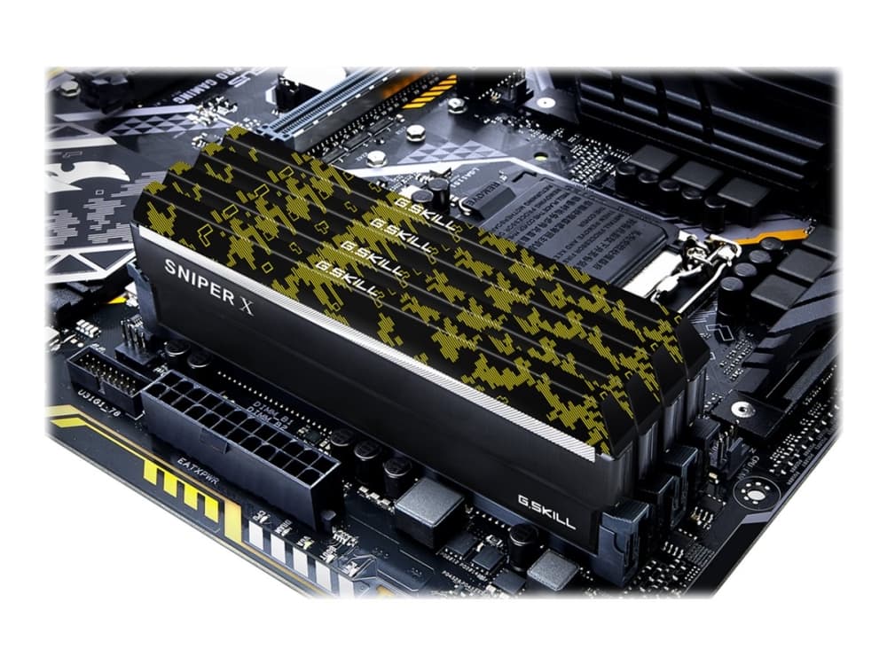 G.Skill SNIPER X Series - Digital Camo - DDR4 - kit - 32 GB: 4 x 8 GB - DIMM 288-pin - 2400 MHz / PC4-19200 - CL17 - 1.2 V - ikke-bufret - ikke-ECC -