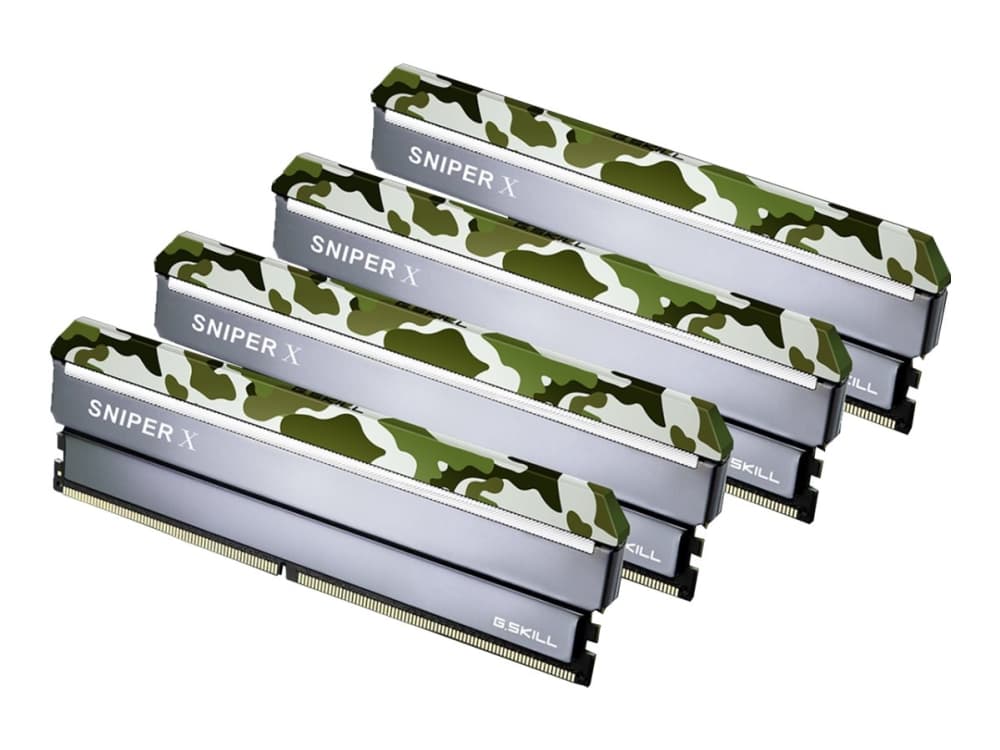 G.Skill SNIPER X Series - Classic Camo - DDR4 - kit - 32 GB: 4 x 8 GB - DIMM 288-pin - 2400 MHz / PC4-19200 - CL17 - 1.2 V - ikke-bufret - ikke-ECC -