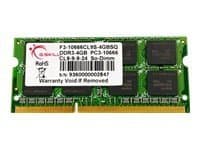 G.Skill SQ Series - DDR3 - module - 4 GB - SO DIMM 204-pin - 1333 MHz / PC3-10666 - CL9 - 1.5 V - ikke-bufret - ikke-ECC