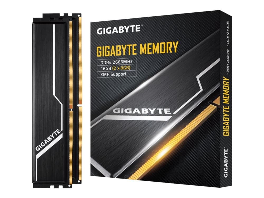 Gigabyte - DDR4 - 16 GB Set: 2 x 8 GB - DIMM 288-pin - 2666 MHz / PC4-21300 - CL16 - 1.2 V - ej buffrad - icke ECC - svart