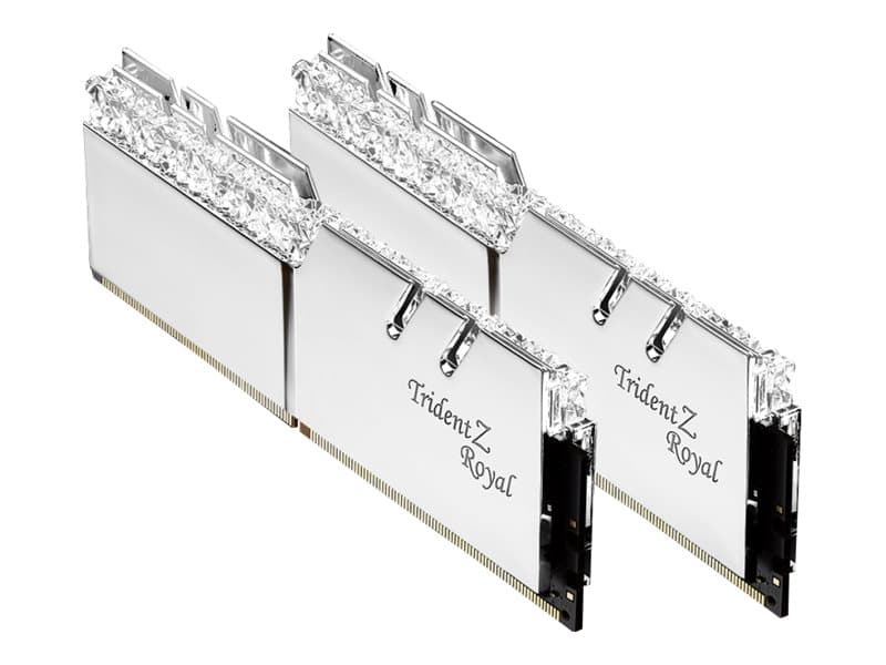 G.Skill Trident Z Royal Series - DDR4 - sett - 16 GB: 2 x 8 GB - DIMM 288-pin - 3200 MHz / PC4-25600 - CL16 - 1.35 V - ikke-bufret - ikke-ECC - sølv