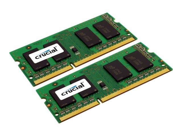Crucial - DDR3L - 16 GB: 2 x 8 GB - SO DIMM 204-pin - 1600 MHz / PC3-12800 - CL11 - 1.35 V - ikke-bufret - ikke-ECC