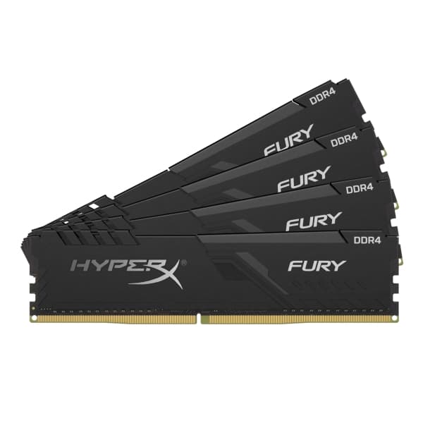 HyperX FURY - DDR4 - kit - 128 GB: 4 x 32 GB - DIMM 288-pin - 3200 MHz / PC4-25600 - CL16 - 1.35 V - ikke-bufret - ikke-ECC - svart