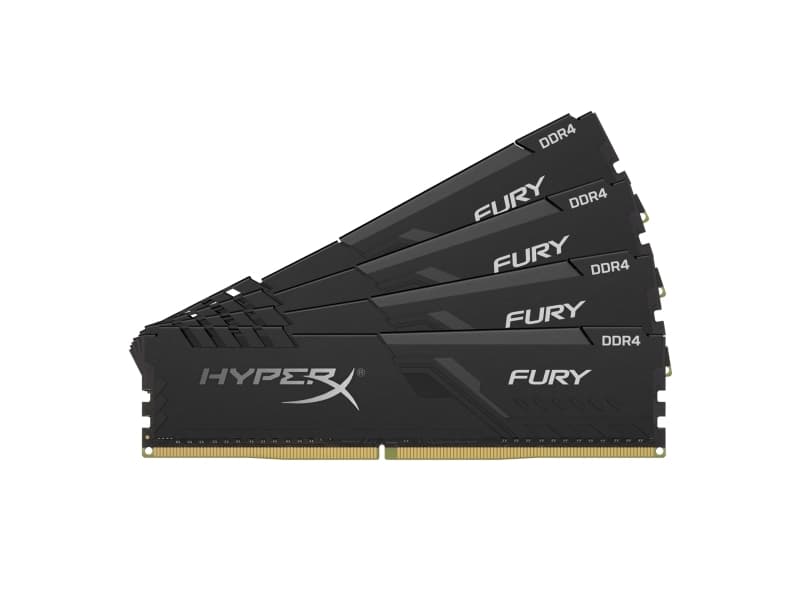 HyperX FURY - DDR4 - kit - 128 GB: 4 x 32 GB - DIMM 288-pin - 2666 MHz / PC4-21300 - CL16 - 1.2 V - ikke-bufret - ikke-ECC - svart