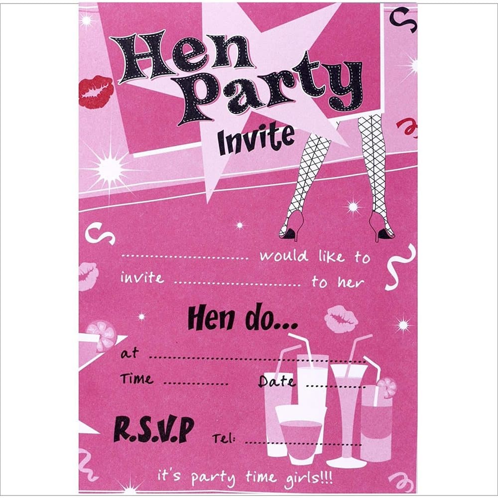 Eurowrap Ladies Night Hen Party Invitations (Pack Of 10)