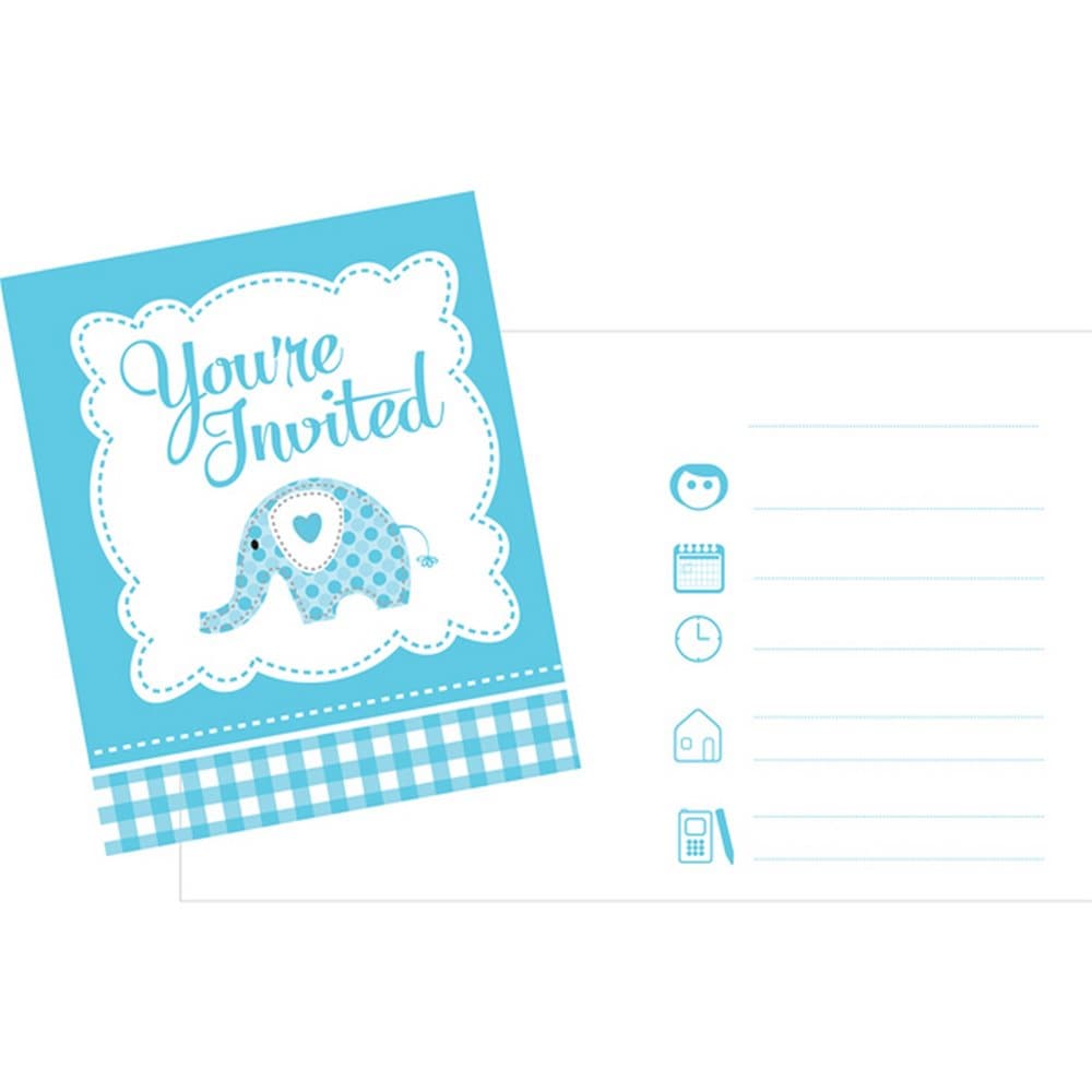 Creative Party Baby Sweet Elephant Invitations (Pack Of 8)