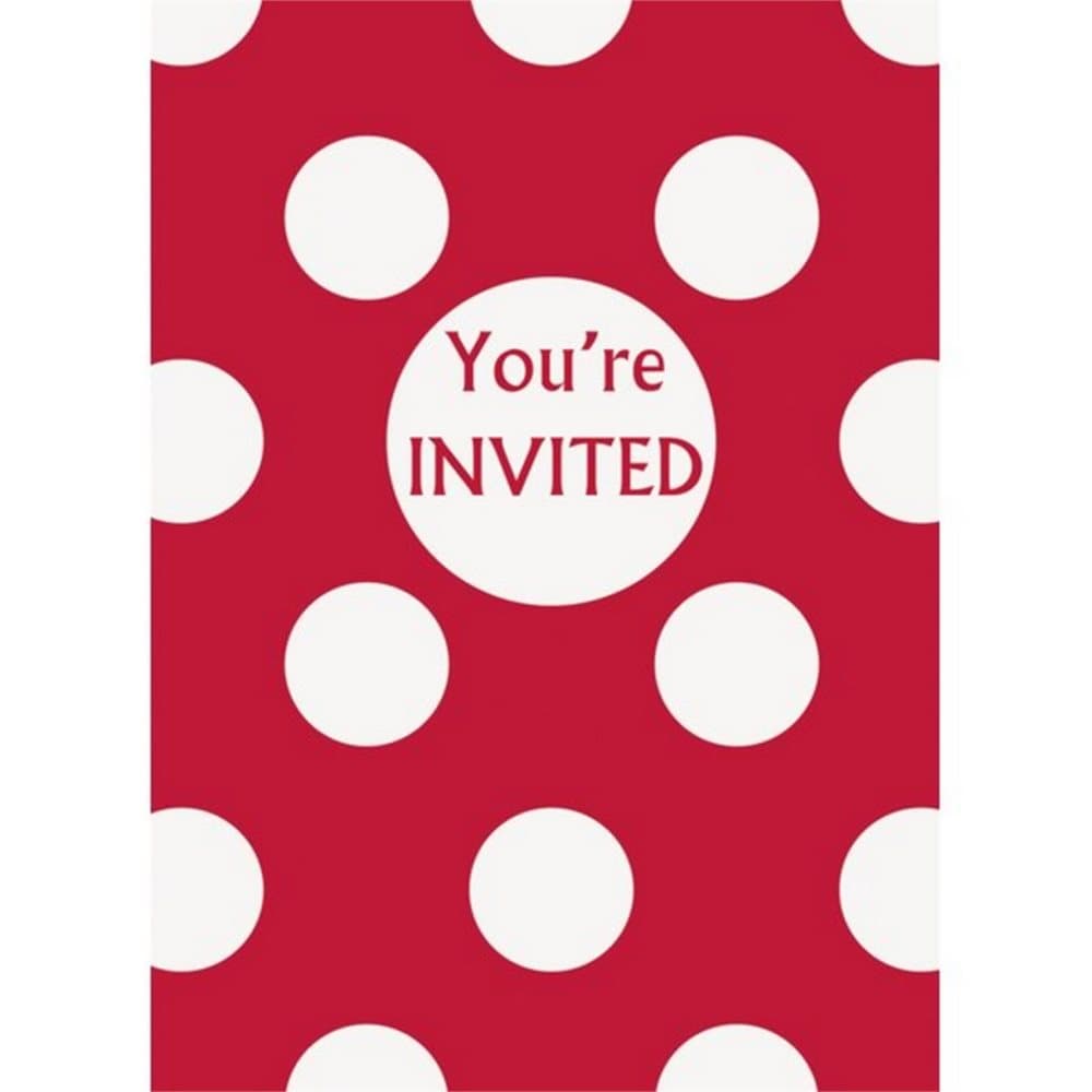 Unique Party Polka Dot Invitations (Pack Of 8)