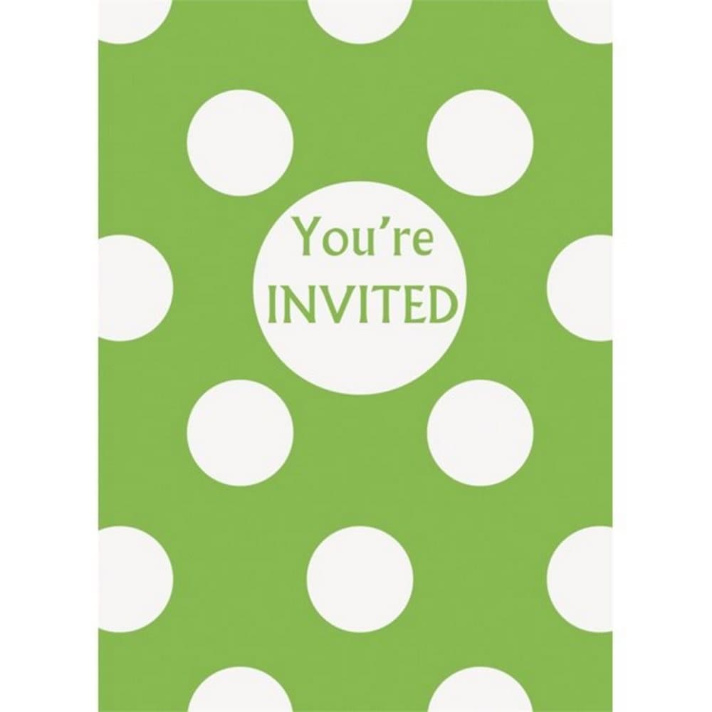 Unique Party Polka Dot Invitations (Pack Of 8)