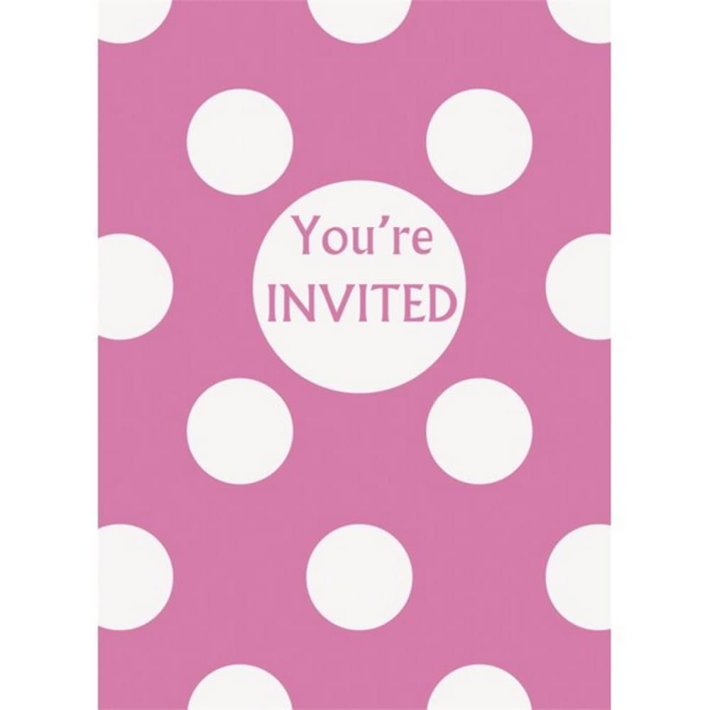 Unique Party Polka Dot Invitations (Pack Of 8)