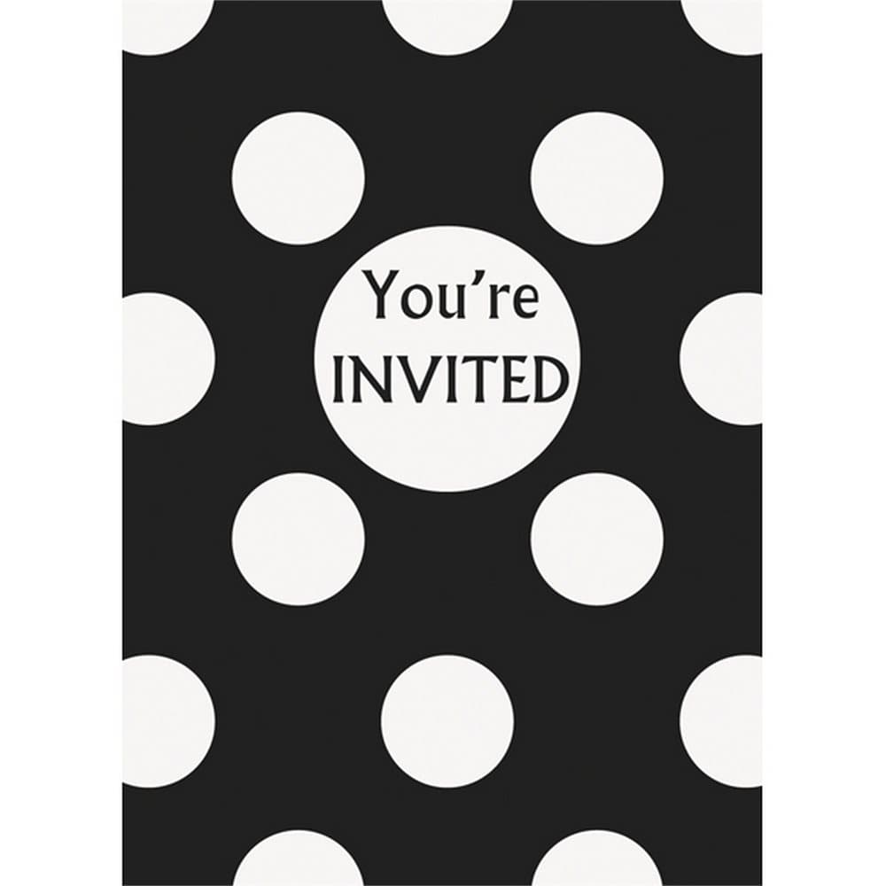 Unique Party Polka Dot Invitations (Pack Of 8)