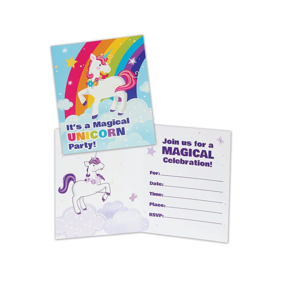 Bristol Novelty Fairytale Unicorn Invitations (Pack Of 8)