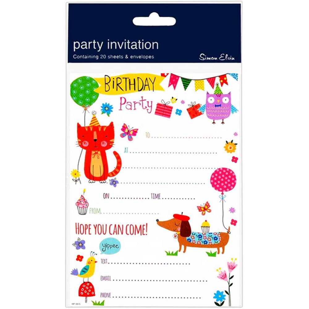 Simon Elvin Birthday Party Invitations With Envelopes (Pack of 200)
