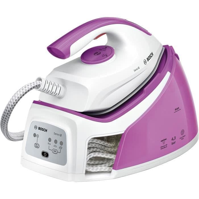 BOSCH Ånggeneratorjärn TDS2110 - 180 g / min - 2400 W - 1,5 L - 4,3 bar - Vit och rosa