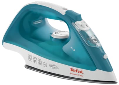 Tefal Access Easy FV1542, Torr & Ångstrykjärn, Durilium stryksula, 1,9 m, 100 g/min, Turkos, Vit, 35 g/min