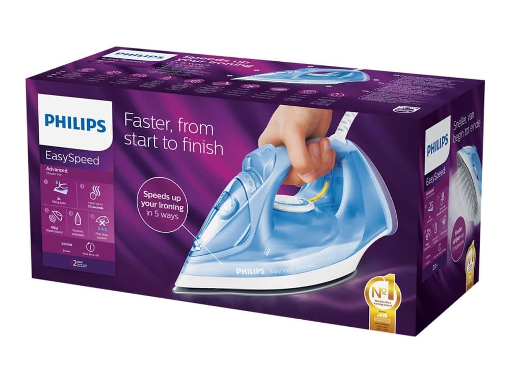 Philips EasySpeed Advanced GC2676 - Dampstrykejern med automatisk slukking - såleplate: keramisk - 2400 W
