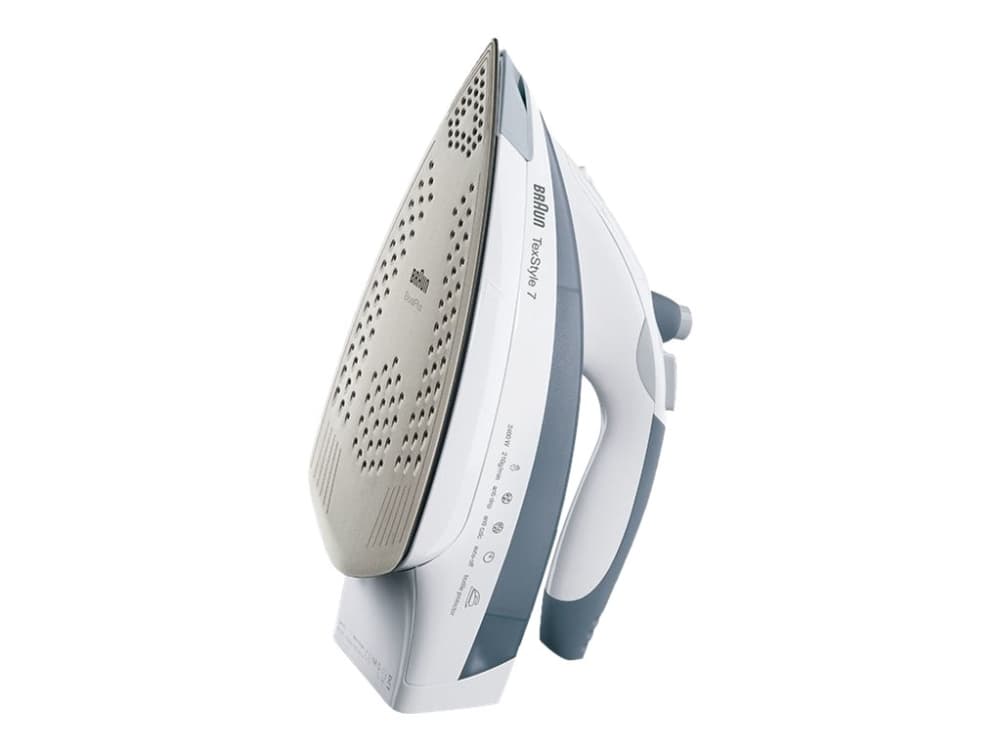 Braun TexStyle 7 TS 785 ESTP - Ångstrykjärn med automatisk avstängning - sula EloxalPlus - 2400 W - vit / grå