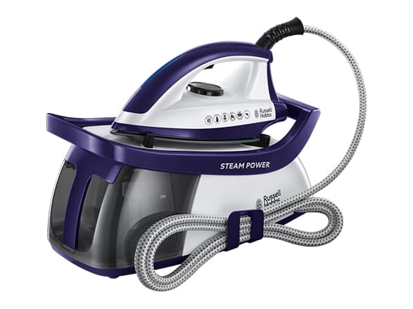 Russell Hobbs 24440-56, 2600 W, 4,5 stang, 1,3 l, 100 g/min, Keramisk strykesåle, Fiolett, Hvit