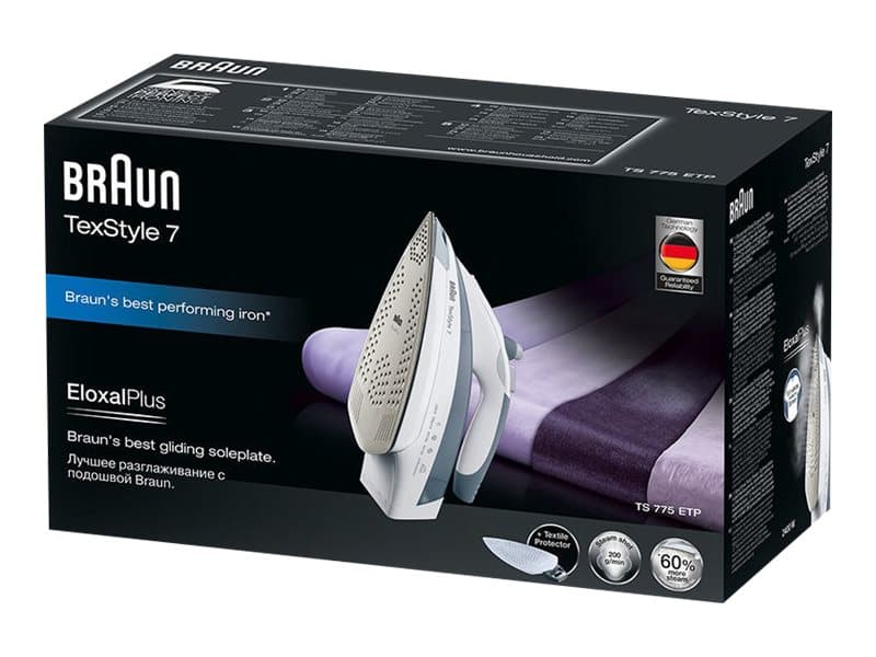 Braun TexStyle 7 TS 775 ETP - Dampstrykejern - såleplate: EloxalPlus - 2400 W - grå