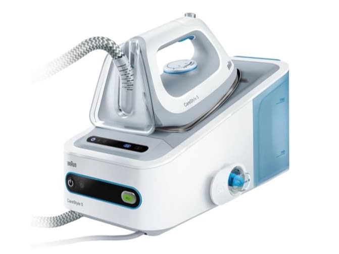 Braun CareStyle 5 IS 5022 WH Contro, 2400 W, 1,4 l, 340 g/min, 120 g/min, Eloxal-strykesåle, Blå, Hvit