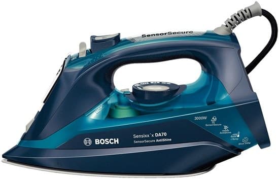 Bosch Sensixx'x DA70 AntiShine TDA703021A - Dampstrykejern med automatisk slukking - såleplate: CeraniumGlissée - 3000 W - mørk blå