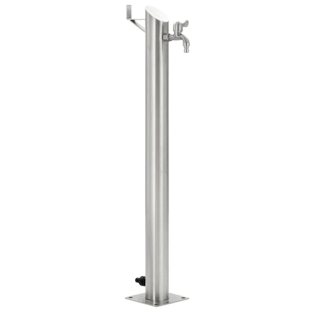 vidaXL Puutarhan hanapylväs pyöreä ruostumaton teräs 95 cm