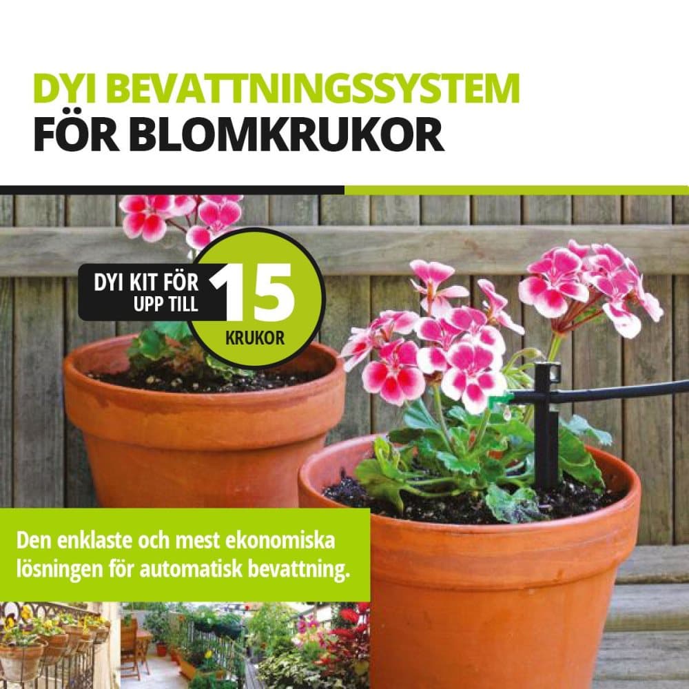 Ecoplant - DIY bevattningssystem för blomkrukor - Upptill 15 st