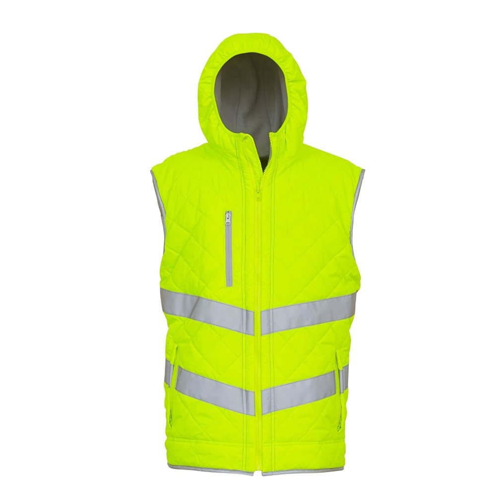 Yoko Unisex vuxna Hi Vis Kensington Hooded Gilet (paket med 2)