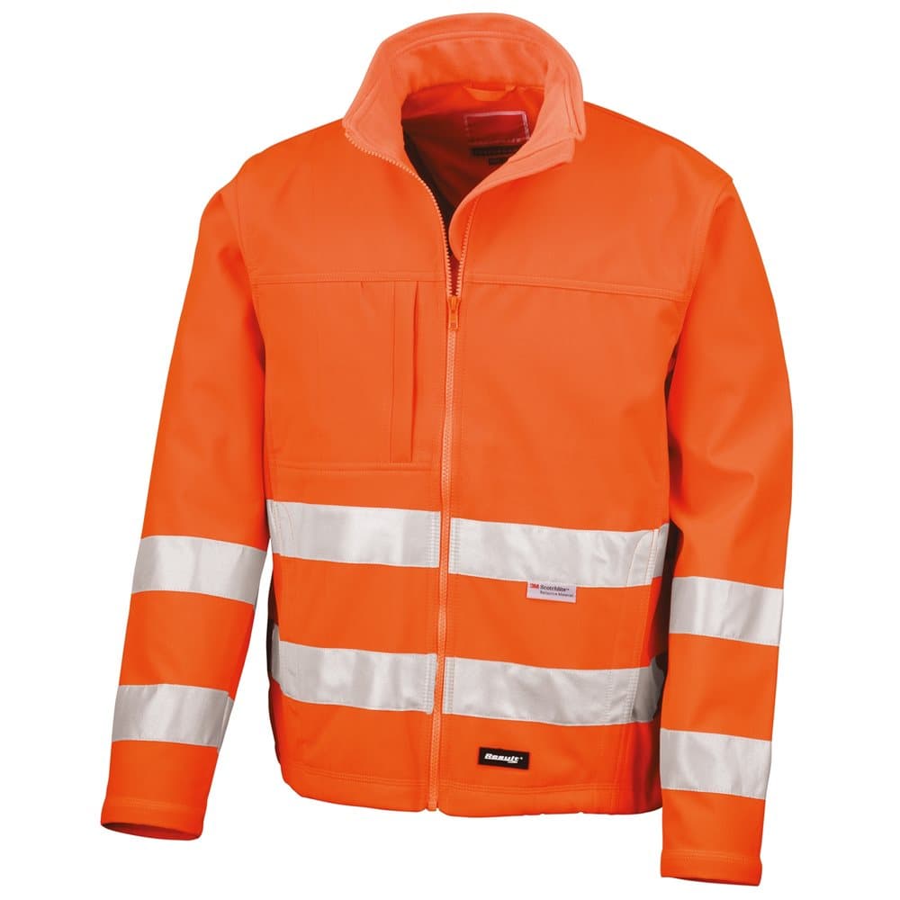 Result Core Herrar med hög synlighet Vinterbluson Softshelljacka (vattentålig och vindtät) (paket med 2)