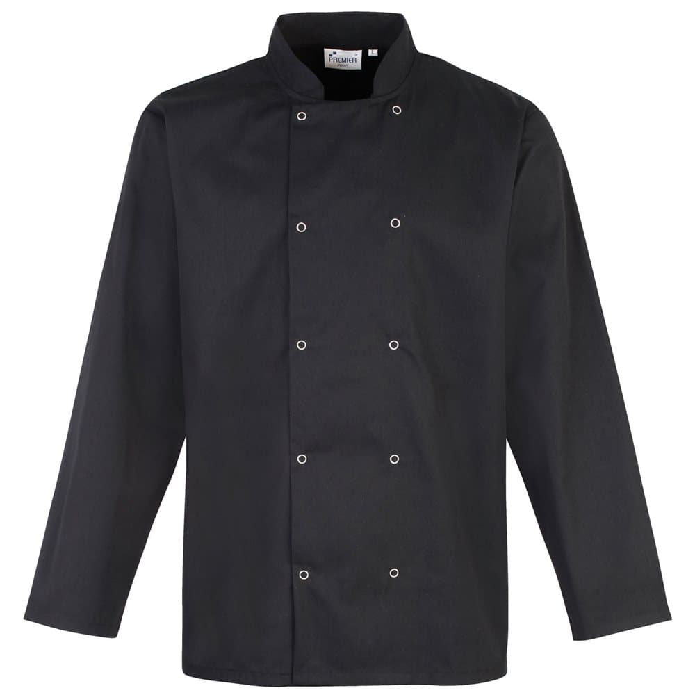 Premier Studded Front Långärmad kockjacka / Chefswear