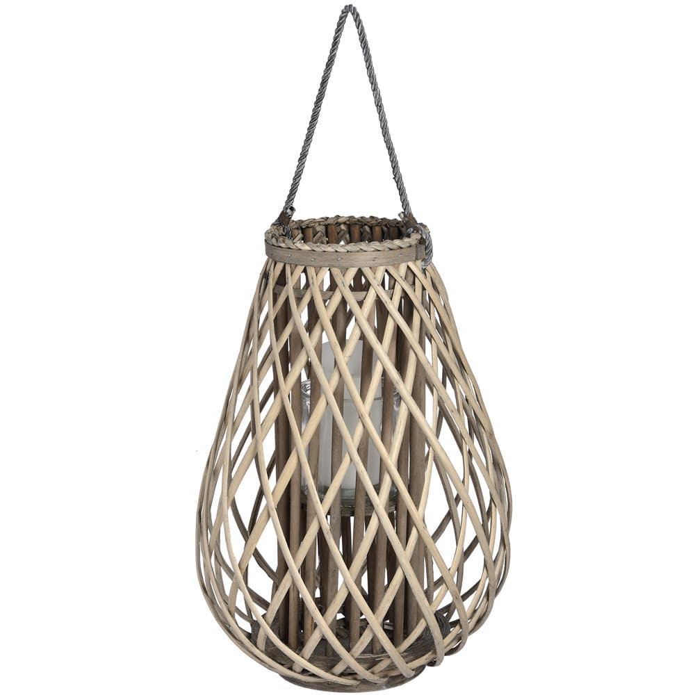 Hill Interiors Wicker Bulbous Lantern