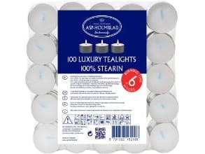 Fyrfadslys ASP hvid 100 stk. 6 timers Ren stearin 1/4 palle,60 pk x 100 stk/1/4pl - (6000 stk.)