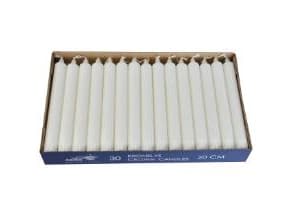 Kronelys Ø22x200 mm Brændetid 7 timer Hvid,72 pk x 30 stk/1/4 pl - (2160 stk.)