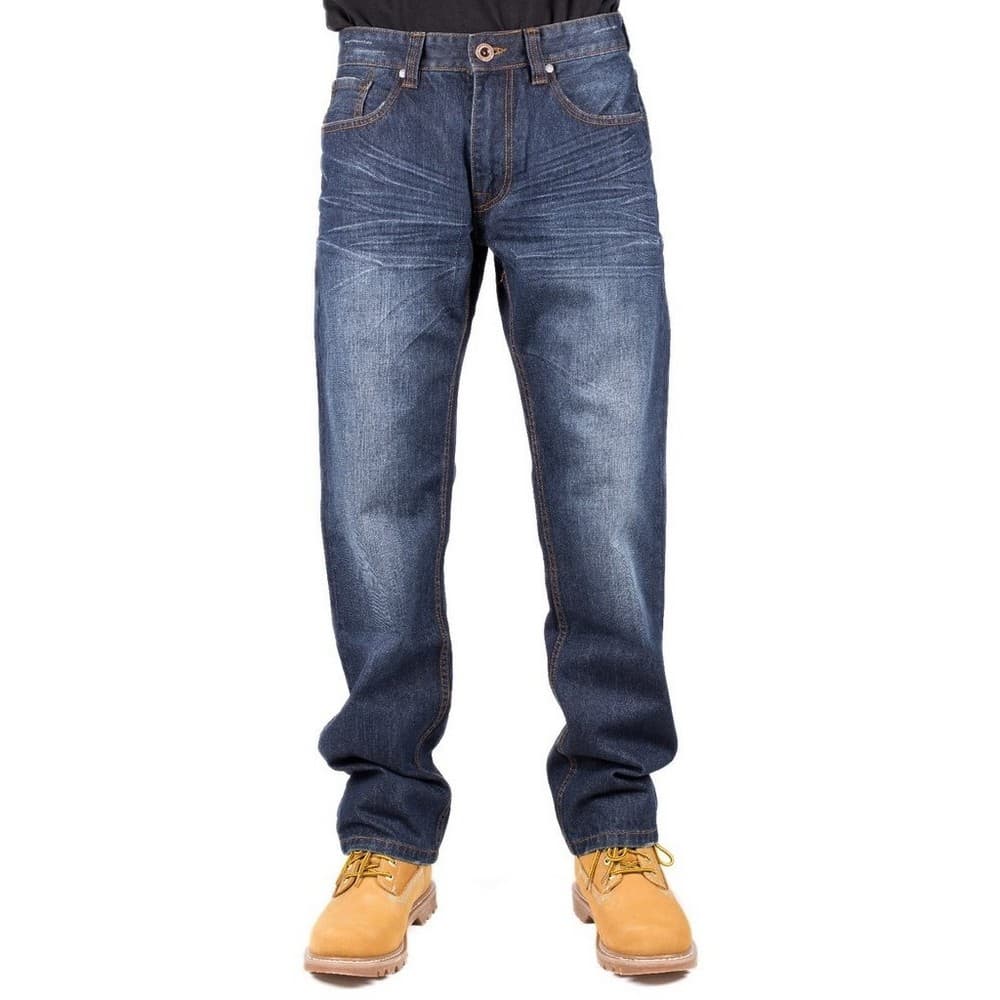 CAT Lifestyle Herr Trax Slouch Leather Patch Jean Byxor