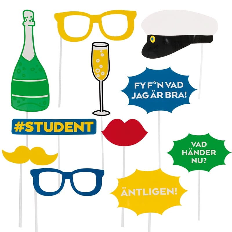 Fotoprops På Pinne Student 12-pack
