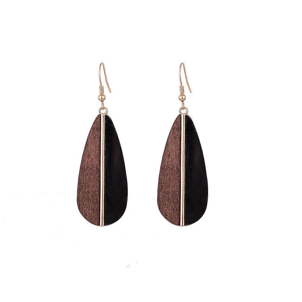 Jewelcity Sunkissed Womens/Ladies Wood Teardrop Earrings