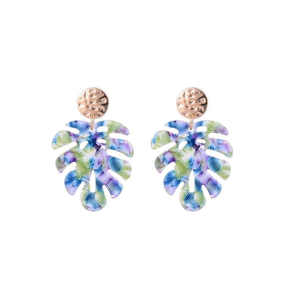 Jewelcity Sunkissed Womens/Ladies Palm Tree Leaf Earrings