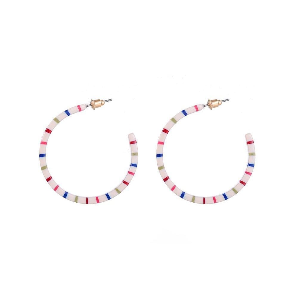 Jewelcity Sunkissed Womens/Ladies Dash Line Hoop Earrings