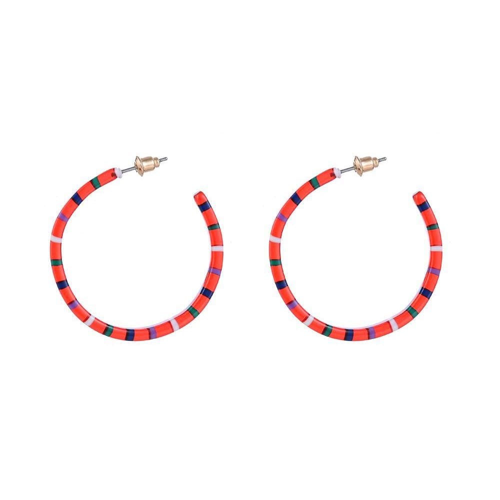 Jewelcity Sunkissed Womens/Ladies Dash Line Hoop Earrings