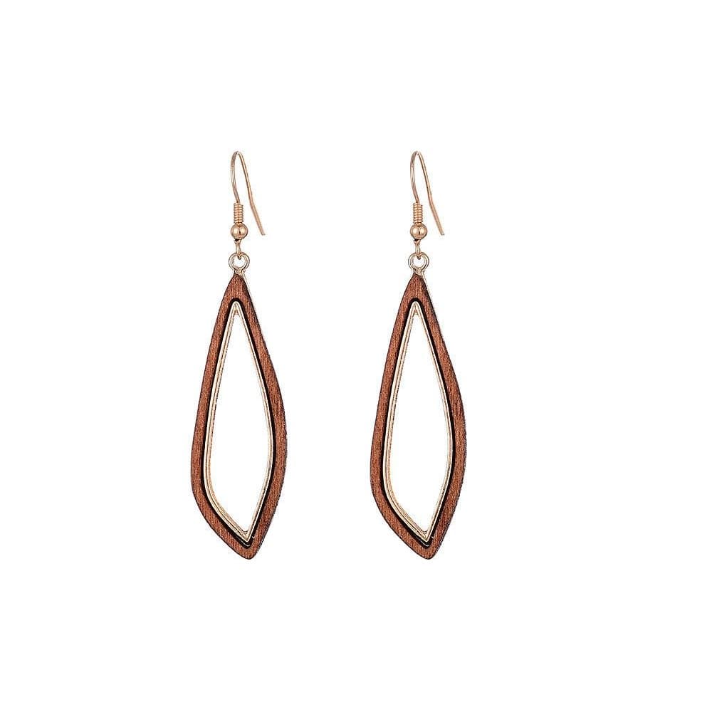 Jewelcity Sunkissed Womens/Ladies Wood Disc Earrings