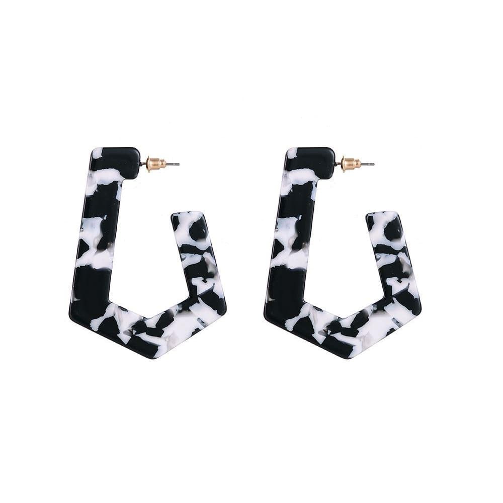 Jewelcity Sunkissed Womens/Ladies Geo Havana Earrings