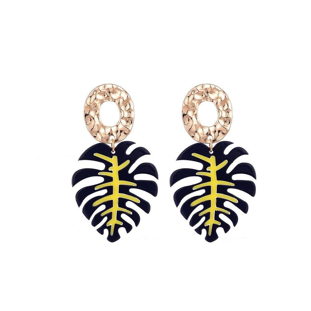 Jewelcity Sunkissed Womens/Ladies Large Leaf Earrings