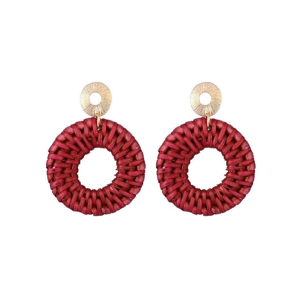 Jewelcity Sunkissed Womens/Ladies Straw Earrings