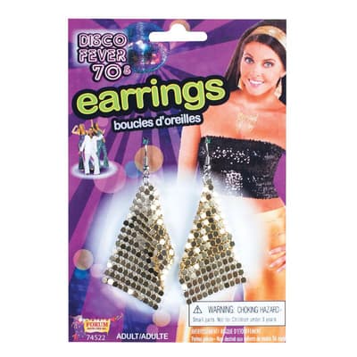 Bristol Novelty Unisex Adults Disco Fever 70s Earrings