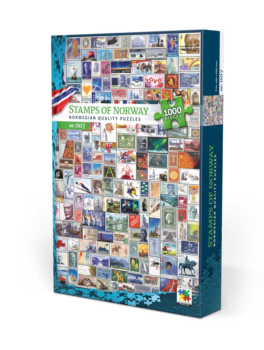 Puslespill, 1000 brikker, Stamps of Norway (NO/EN)
