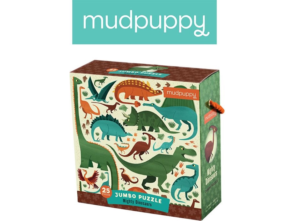 Mudpuppy Jumbo Floor Puzzle Mighty Dinosaurs 25 pieces 2+ Pussel Glow in the dark Dinosaurier 100 bitar Leksaker