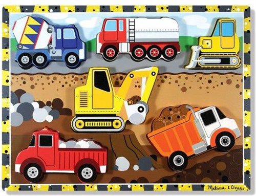 Bild av Melissa & Doug Wooden Puzzle Construction Vehicles (13726)