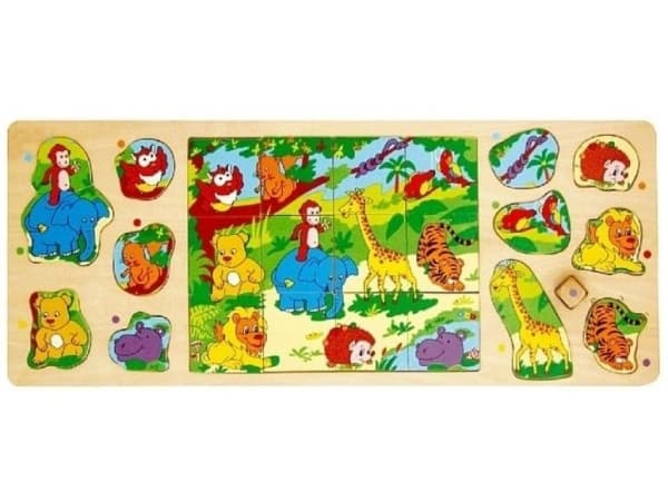 Brimarex TOP BRIGHT Wood en puzzle 3in1-Jungle